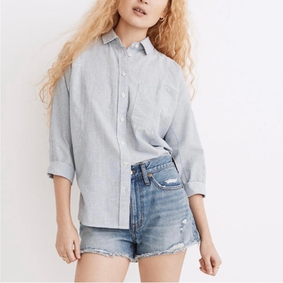 Madewell Relaxed Denim Shorts with Factory Distressing - Picture 1 of 6